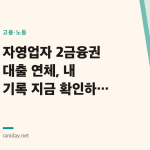 자영업자 2금융권 대출 연체, 내 기록 지금 확인하는 법