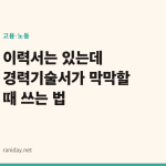 이력서는 있는데 경력기술서가 막막할 때 쓰는 법