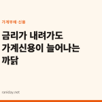 금리가 내려가도 가계신용이 늘어나는 까닭