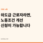 하도급 근로자라면, 노동조건 개선 신청이 가능합니다